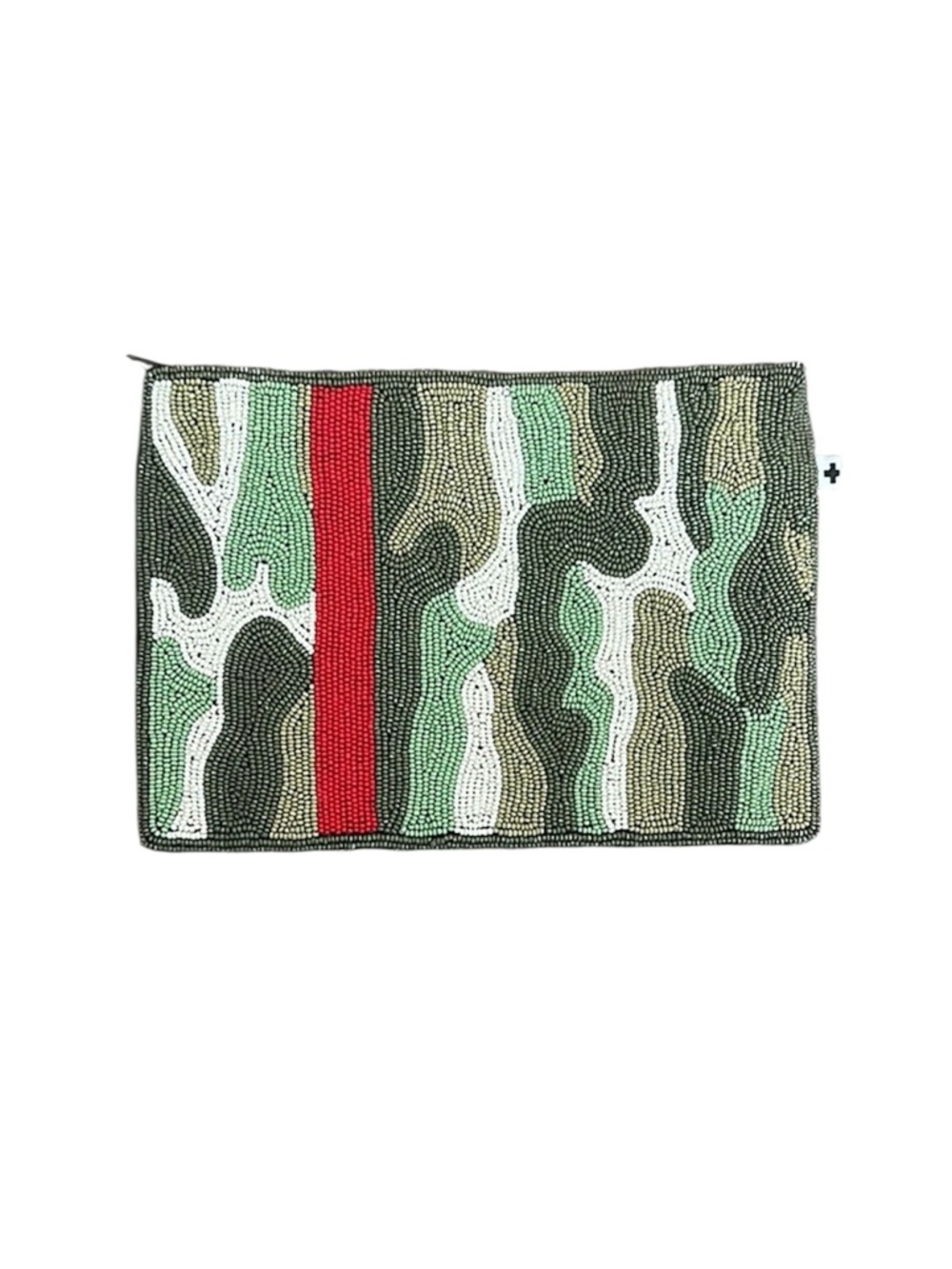 Ink + Allow Camouflage Seed Bead pouch clutch
